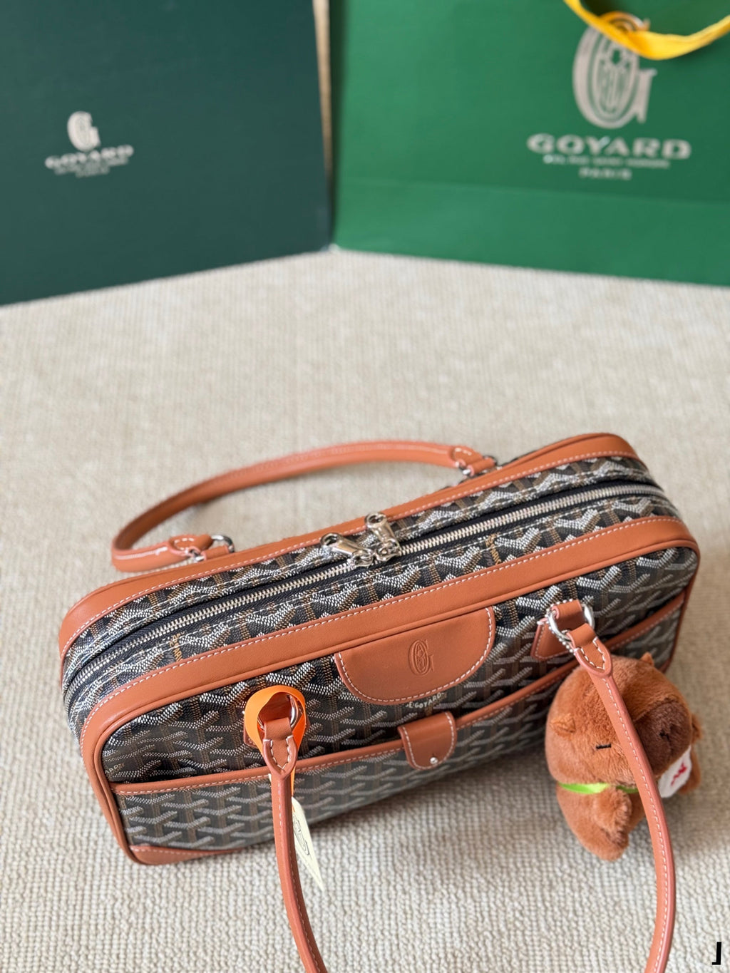 SAINT MARTIN MINI BAG 22 IN BROWN GOYARDINE CANVAS AND CALFSKIN
