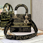 CD Black Magpie 24 Lady Dior Bag Canvas 336688