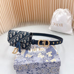 Saddle Belt Pouch Blue CD Oblique Jacquard