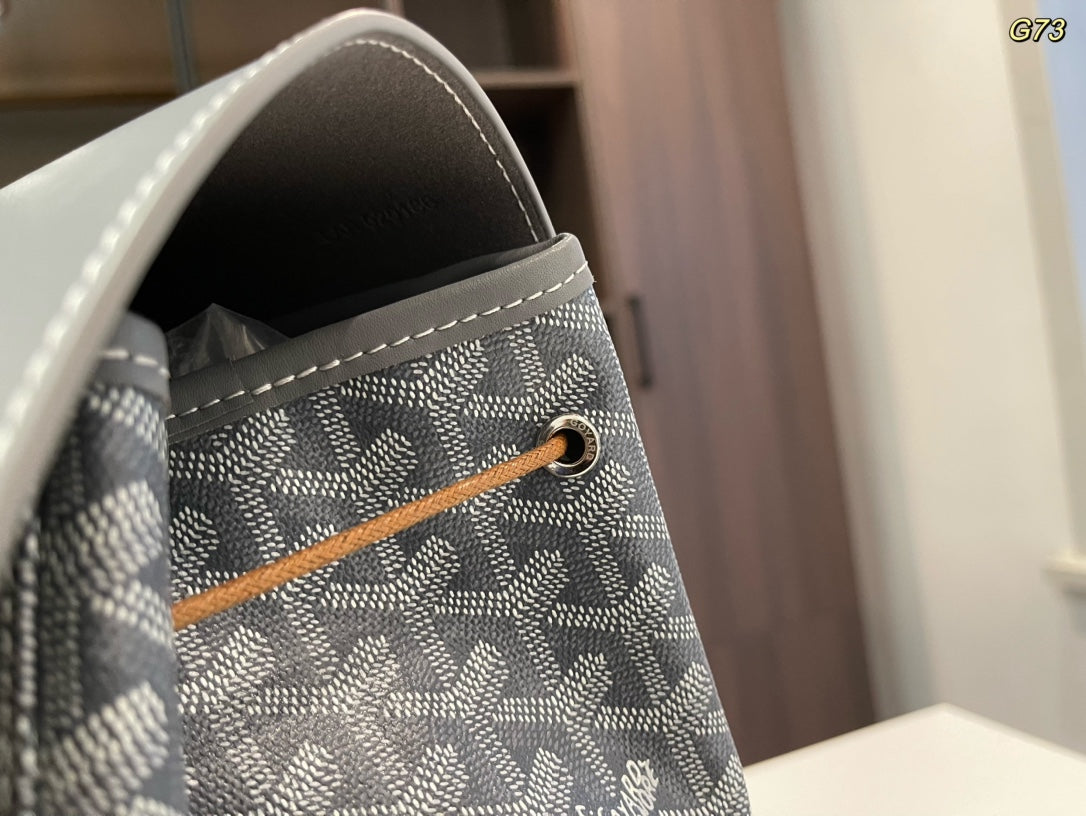 ALPIN BACKPACK 37 IN GREY LAMBSKIN AND GOYARDINE CANVAS