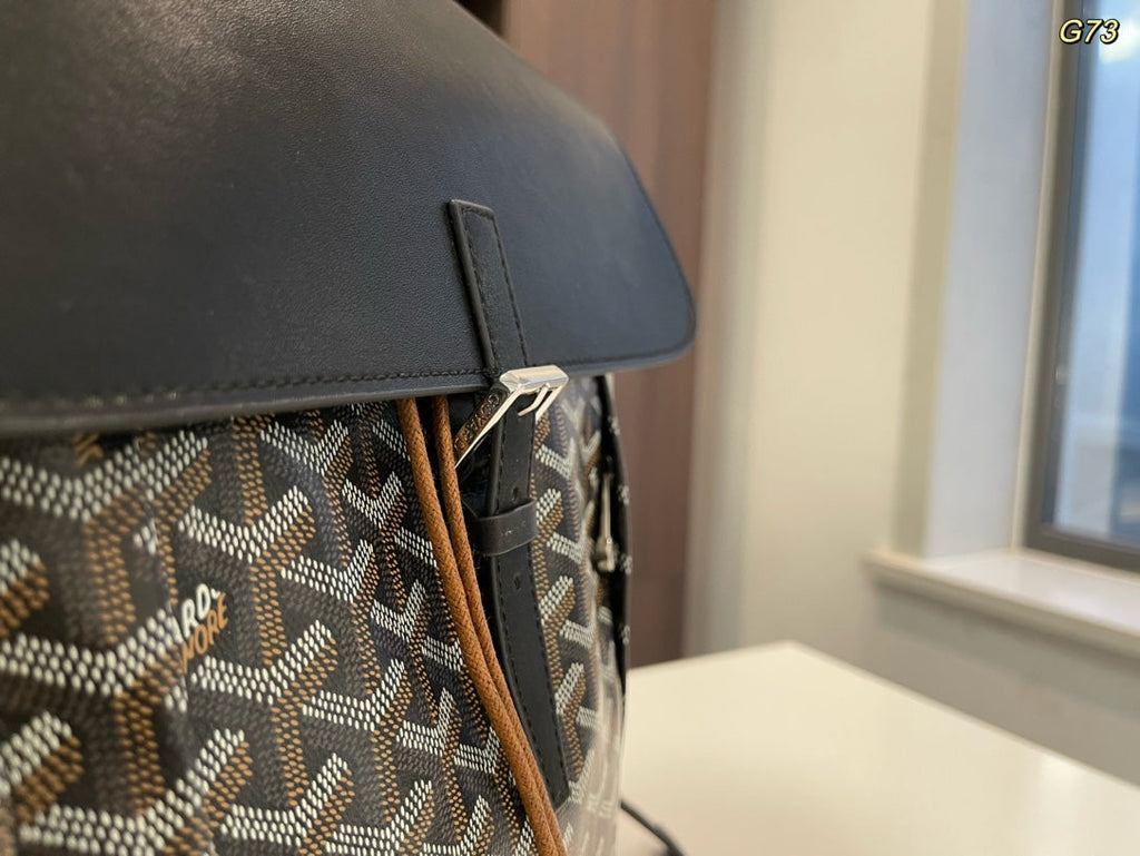 ALPIN BACKPACK 37 IN BLACK LAMBSKIN AND GOYARDINE CANVAS