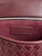 BV Veneto Flap Messenger Burgundy Intrecciato Leather
