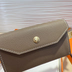 HM KELLY POCKET 18MM BELT CHOCOLATE BROWN LEATHER GOLD HARDWARE
