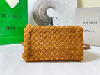 BV Small Parachute 20cm Tan Brown Suede Intrecciato Leather