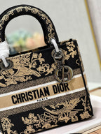 CD Black Phoenix 24 Lady Dior Bag Canvas 336712