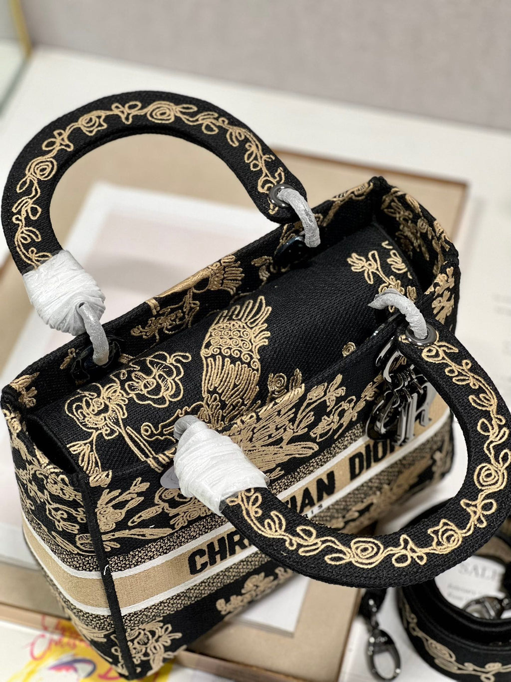 CD Black Phoenix 24 Lady Dior Bag Canvas 336712
