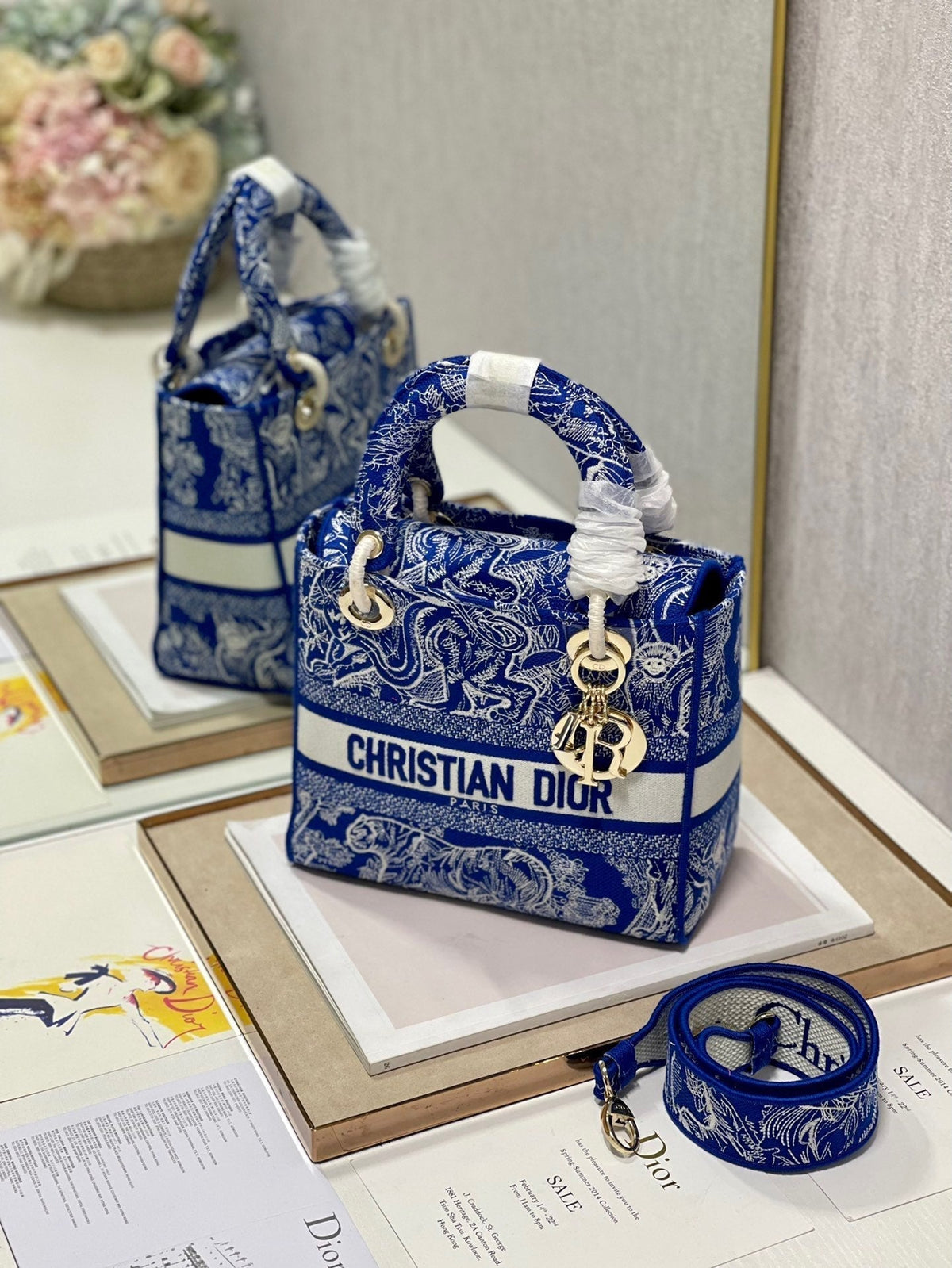 CD New Blue Tiger 24 Lady Dior Bag Canvas 336715