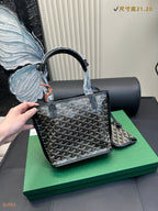 ANJOU MINI BAG 21 IN BLACK GOYARDINE CANVAS AND CALFSKIN