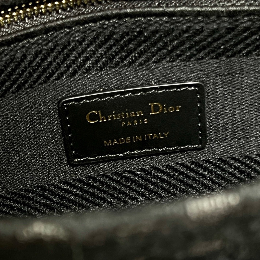 CD Flower Black 24 Lady Dior Bag Canvas 336721