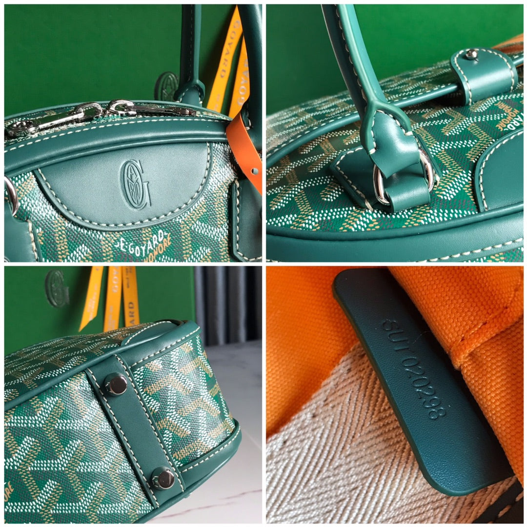 SAINT JEANNE MINI BAG 26 IN GREEN GOYARDINE CANVAS AND CALFSKIN
