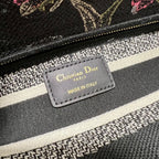 CD Glenflower Black 24 Lady Dior Bag Canvas 336727