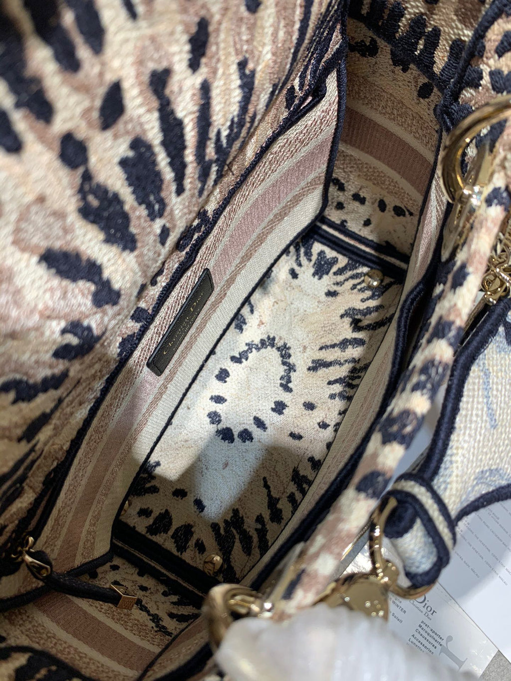 CD Fireworks Pink 24 Lady Dior Bag Canvas 336730