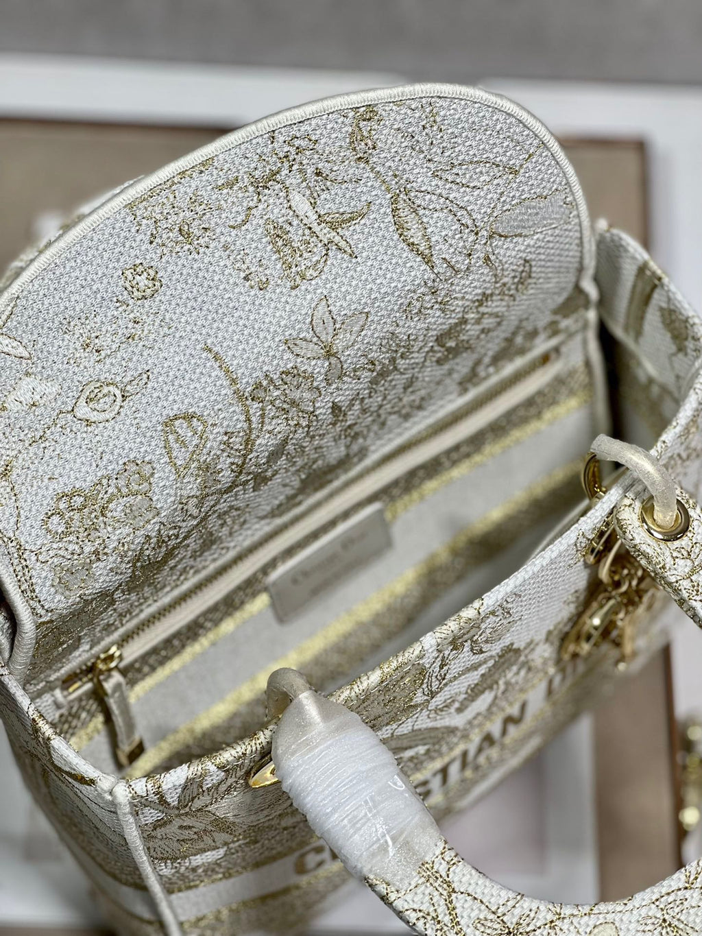 CD Golden Magpie 24 Lady Dior Bag Canvas 336736