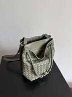 BV Andiamo Small Bucket Bag Olive Green 30cm Lambskin 855758