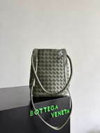 BV Andiamo Small Bucket Bag Olive Green 30cm Lambskin 855758