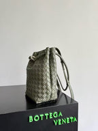 BV Andiamo Small Bucket Bag Olive Green 30cm Lambskin 855758