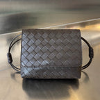 BV Mini Crossbody Bag 19cm Chocolate Calfskin Ghw