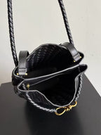 BV Andiamo Small Bucket Bag Black 30cm Lambskin 855757