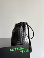 BV Andiamo Small Bucket Bag Black 30cm Lambskin 855757