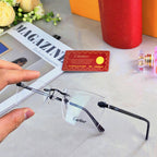 PANTHÈRE RIMLESS RECTANGULAR FRAME SUNGLASSES 573230 IN METAL