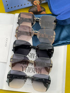 EMBOSSED LOGO SQUARE FRAME SUNGLASSES G0296 IN ACETATE AND METAL
