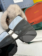 RECTANGULAR FRAME SUNGLASSES G01810 IN METAL