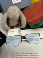 RECTANGULAR FRAME SUNGLASSES G01810 IN METAL