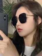 SQUARE FRAME SUNGLASSES G6581 IN ACETATE AND METAL