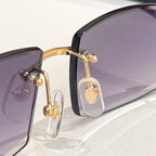 C DE RIMLESS RECTANGULAR FRAME SUNGLASSES  571828 IN METAL