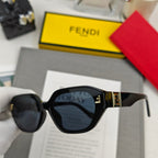 EMBOSSED FF PATTERN ROMA RECTANGULAR FRAME SUNGLASSES 58033 IN ACETATE