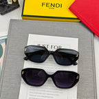 EMBOSSED FF PATTERN ROMA RECTANGULAR FRAME SUNGLASSES 58033 IN ACETATE