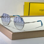 OBLIQUE MASK SKY ROUND FRAME SUNGLASSES FF0329 IN METAL