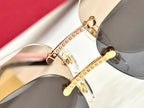 PANTHÈRE RIMLESS RECTANGULAR FRAME SUNGLASSES CT0687S IN METAL