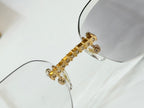 CRYSTAL STUDDED RIMLESS SQUARE FRAME SUNGLASSES CT0603S IN METAL PHOTOCHROMIC LENSES