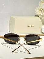 C DE RIMLESS ROUND FRAME SUNGLASSES CT0611S IN METAL