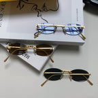 FIRST CRYSTAL RIMLESS OVAL FRAME SUNGLASSES 557152 IN METAL
