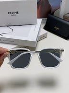 TRIOMPHE SUNGLASS 497817 IN WHITE METAL BLACK LENSES