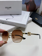 TRIOMPHE SUNGLASS 497822 IN GOLD METAL BROWN SMOKE LENSES