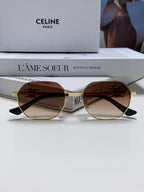 TRIOMPHE SUNGLASS 497822 IN GOLD METAL BROWN SMOKE LENSES