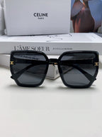 TRIOMPHE SUNGLASS 497831 IN BLACK ACETATE EMBOSSED LOGO
