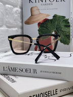 TRIOMPHE SUNGLASSES 548589 IN BLACK ACETATE GRADIENT SMOKE LENSES