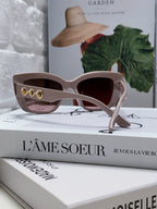 LOGO CAT EYE SUNGLASSES 513003 IN NUDE ACETATE