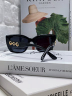 LOGO CAT EYE SUNGLASSES 513005 IN BLACK ACETATE