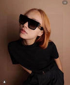 RUNWAY SQUARE SUNGLASSES 513010 IN BLACK ACETATE