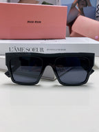 RUNWAY SQUARE SUNGLASSES 513010 IN BLACK ACETATE