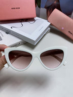 GLIMPSE CAT EYE SUNGLASSES 555884 IN WHITE ACETATE
