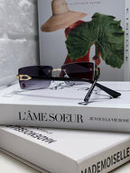 C DE RECTANGULAR FRAME SUNGLASSES 555890 IN METAL AND ACETATE