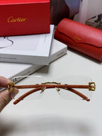 PANTHÈRE RECTANGULAR FRAME SUNGLASSES 555891 IN METAL AND WOODEN