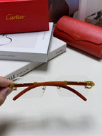 PANTHÈRE RECTANGULAR FRAME SUNGLASSES 555891 IN METAL AND WOODEN