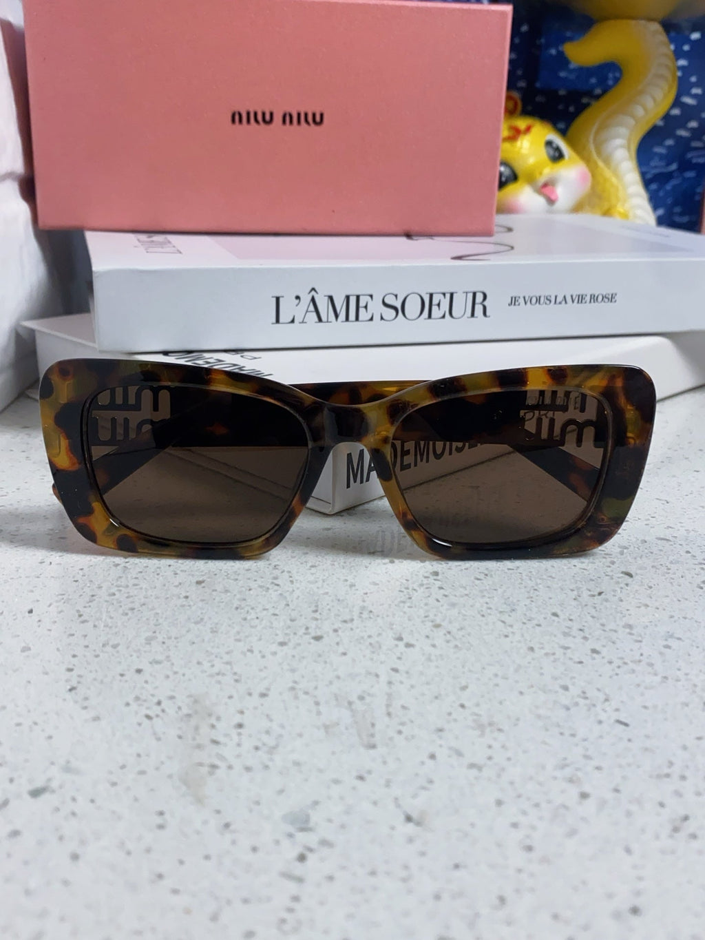 GLIMPSE SUNGLASSES 558347 IN HAVANA ACETATE GOLD EMBOSSED LOGO